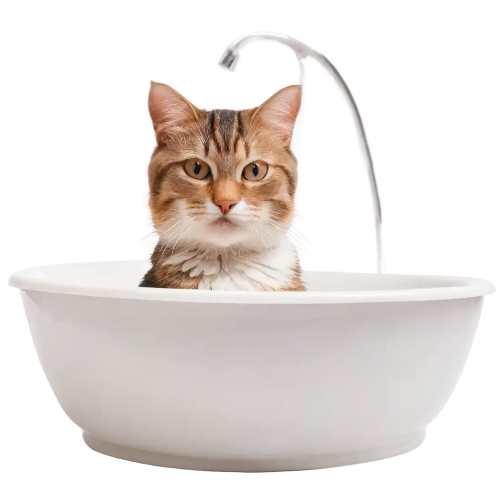 SEOOptimized-PNG-Image-of-a-Cat-Taking-a-Bath