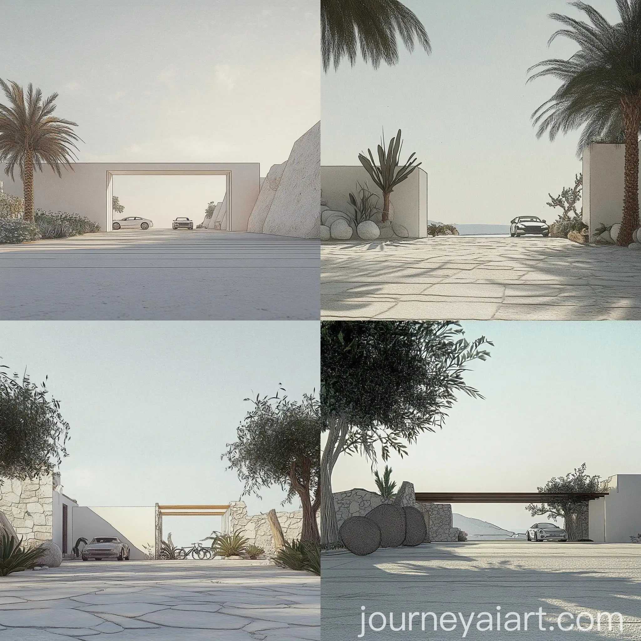 Luxury-Car-Entrance-at-Mykonos-Hotel