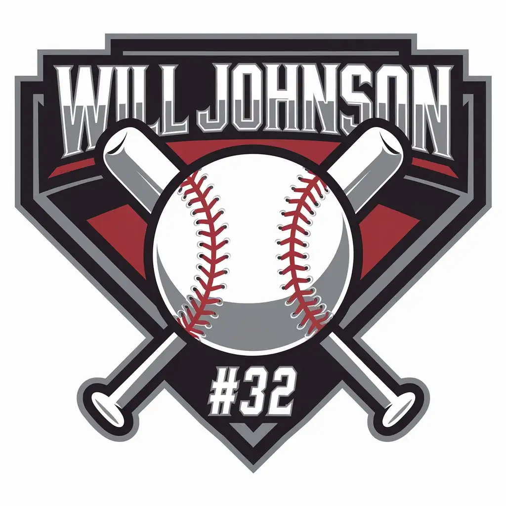 LOGO Design for WILL JOHNSON 32 Softball Theme with Clean and Modern Vector Style