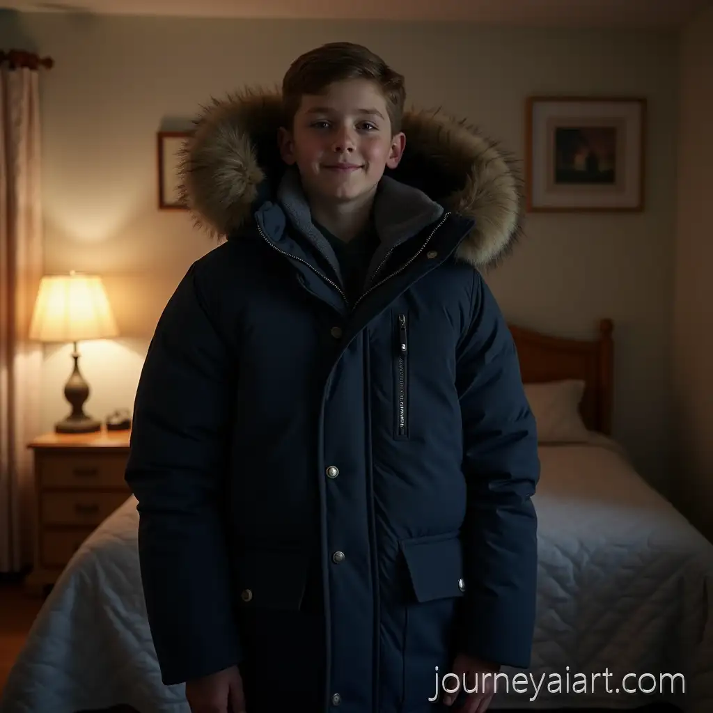 SweWinter-coat-in-warm-roomaty-13YearOld-Boy-in-Puffy-Winter-Coat-in-Cozy-Bedroom