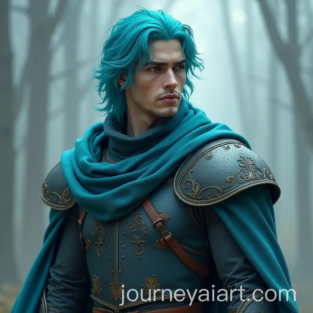 Male-Human-with-Cyan-Hair-in-Mage-Tunic-Semi-Armored
