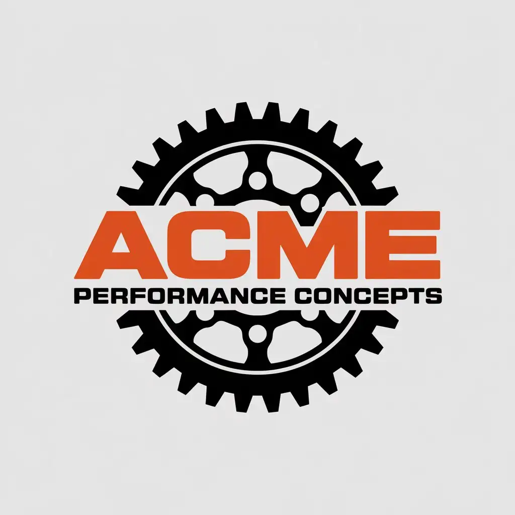 LOGO Design for Acme Performance Concepts Sprocket Symbol with Modern Clear Background