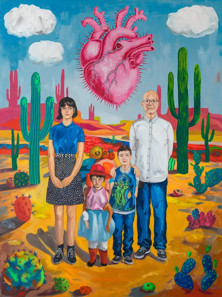 Vibrant-Family-Portrait-Surrounded-by-Cacti-in-a-Colorful-Mexican-Landscape