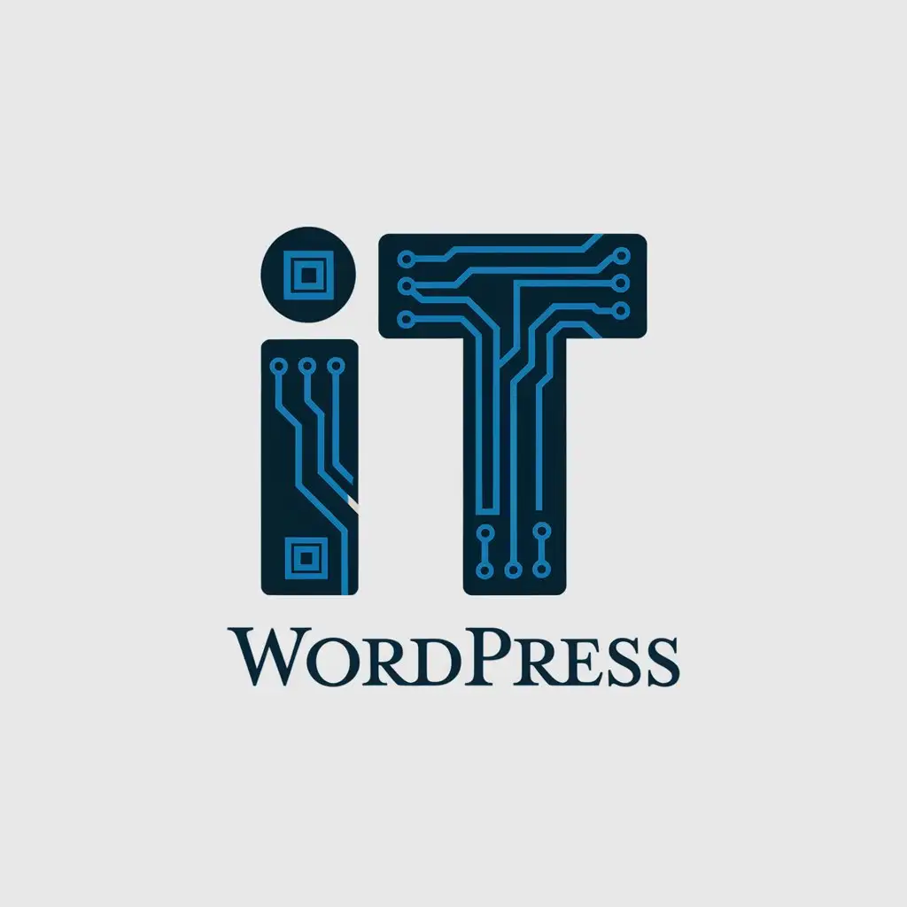 LOGO Design for ITWordPress Vector Design with IT Symbol for Technology Industry