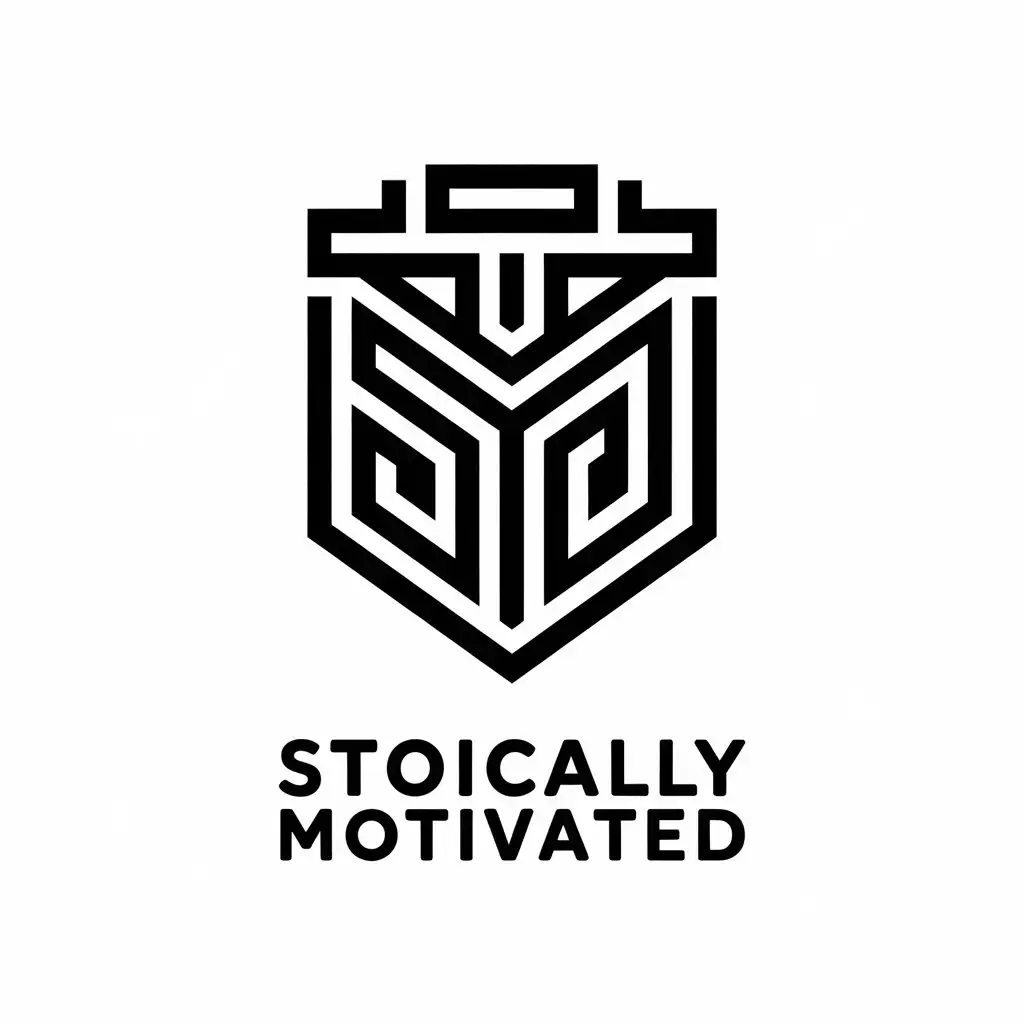 LOGO Design For Stoically Motivated Modern Minimalism with SM Symbol and Shield Geometry