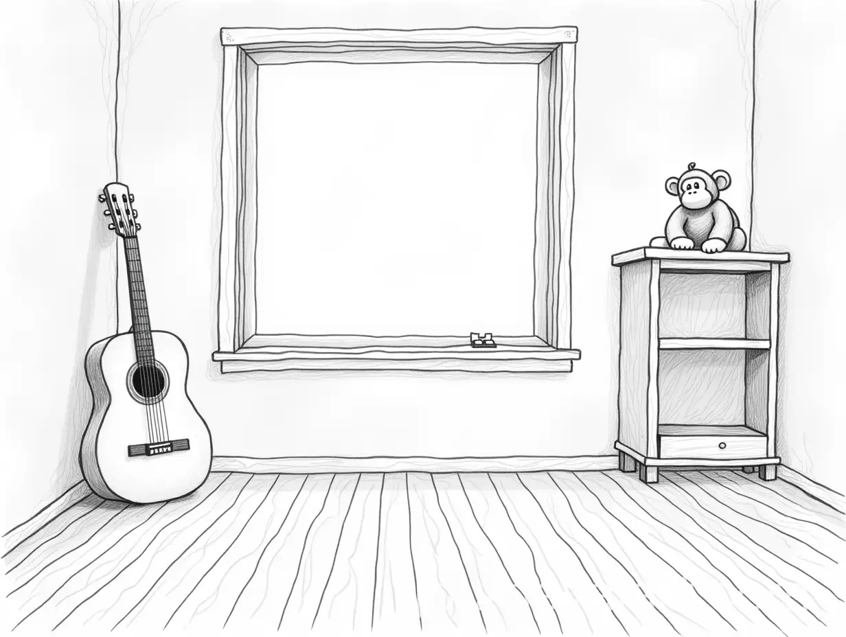 Cozy-Black-and-White-Boys-Room-with-SoftAI-Art-Prompt-Expansion-Sunlight-and-Plush-Monkey-Toy