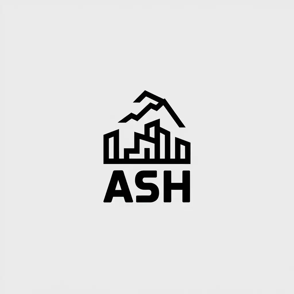 LOGO-Design-For-Ash-Minimalistic-Vector-Logo-with-City-Buildings-and-Mountains