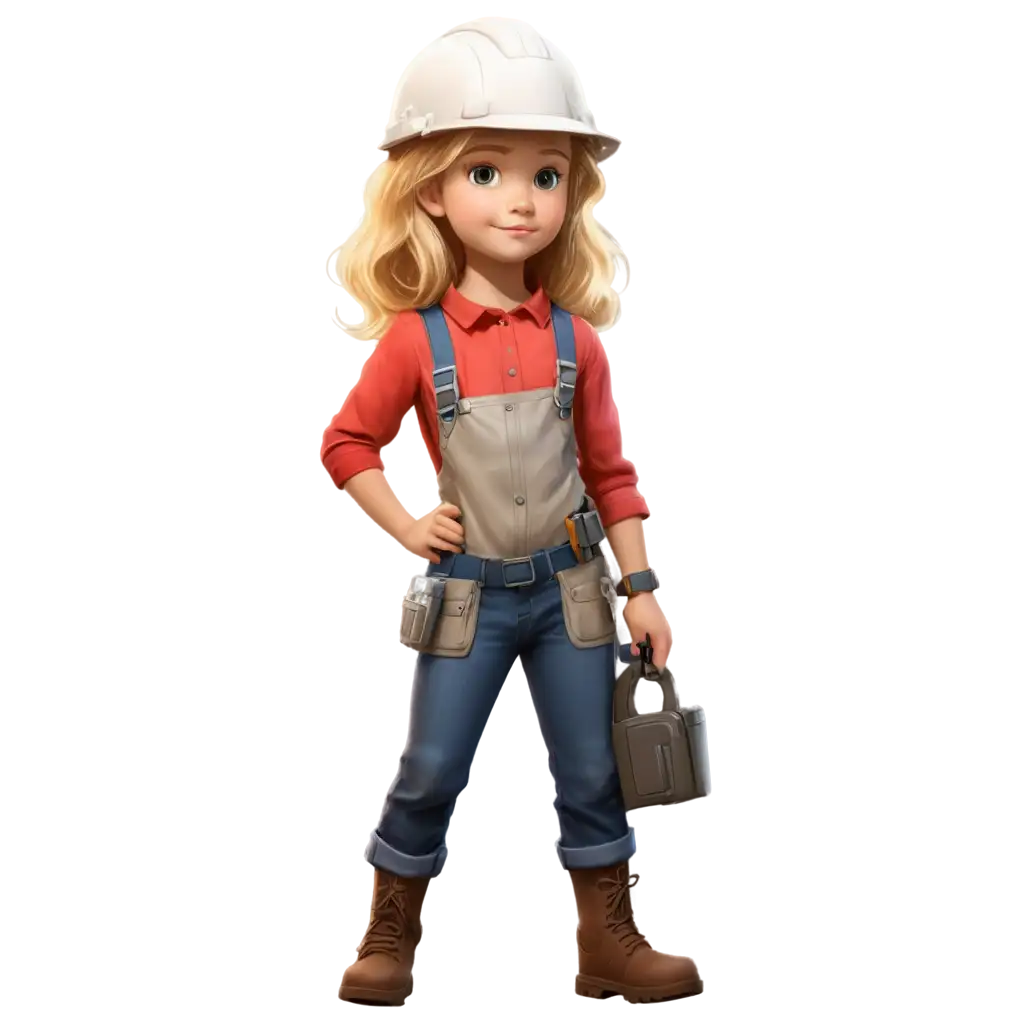 PNG-Image-of-Little-Girl-Engineer-with-Blonde-Hair-and-Helmet