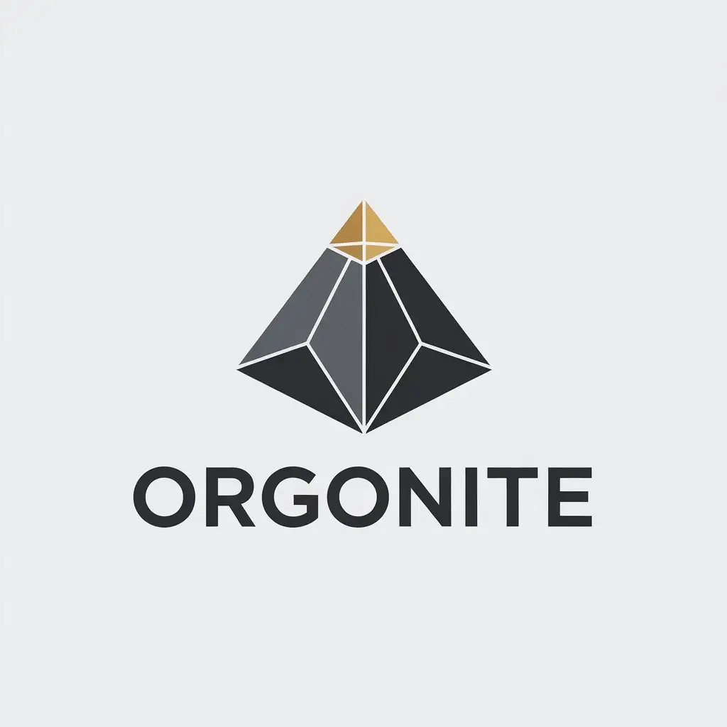 LOGO Design for Orgonite Minimalistic 2D Pyramid Symbol for Religious Industry on White Background