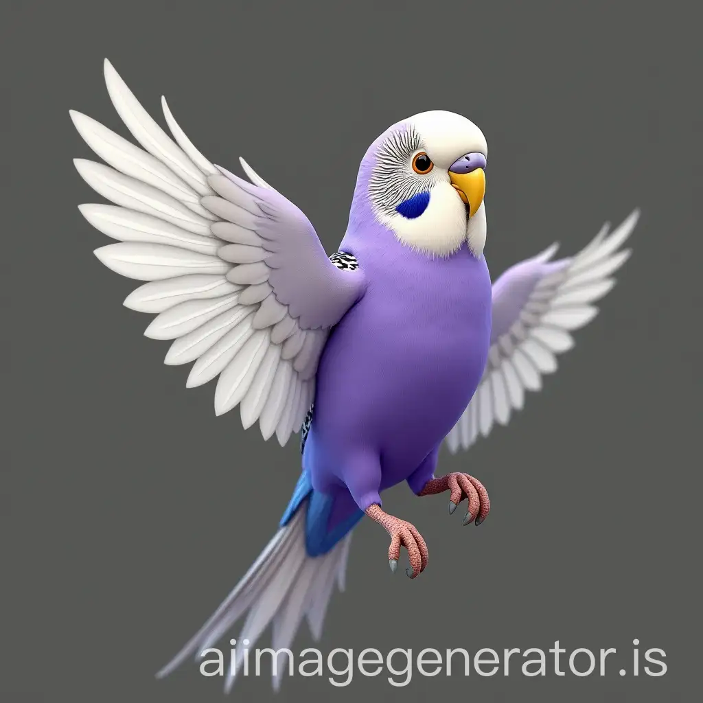Male-Budgerigar-Bird-withAI-Art-Prompt-Expansion-White-Wings-and-Purple-Body