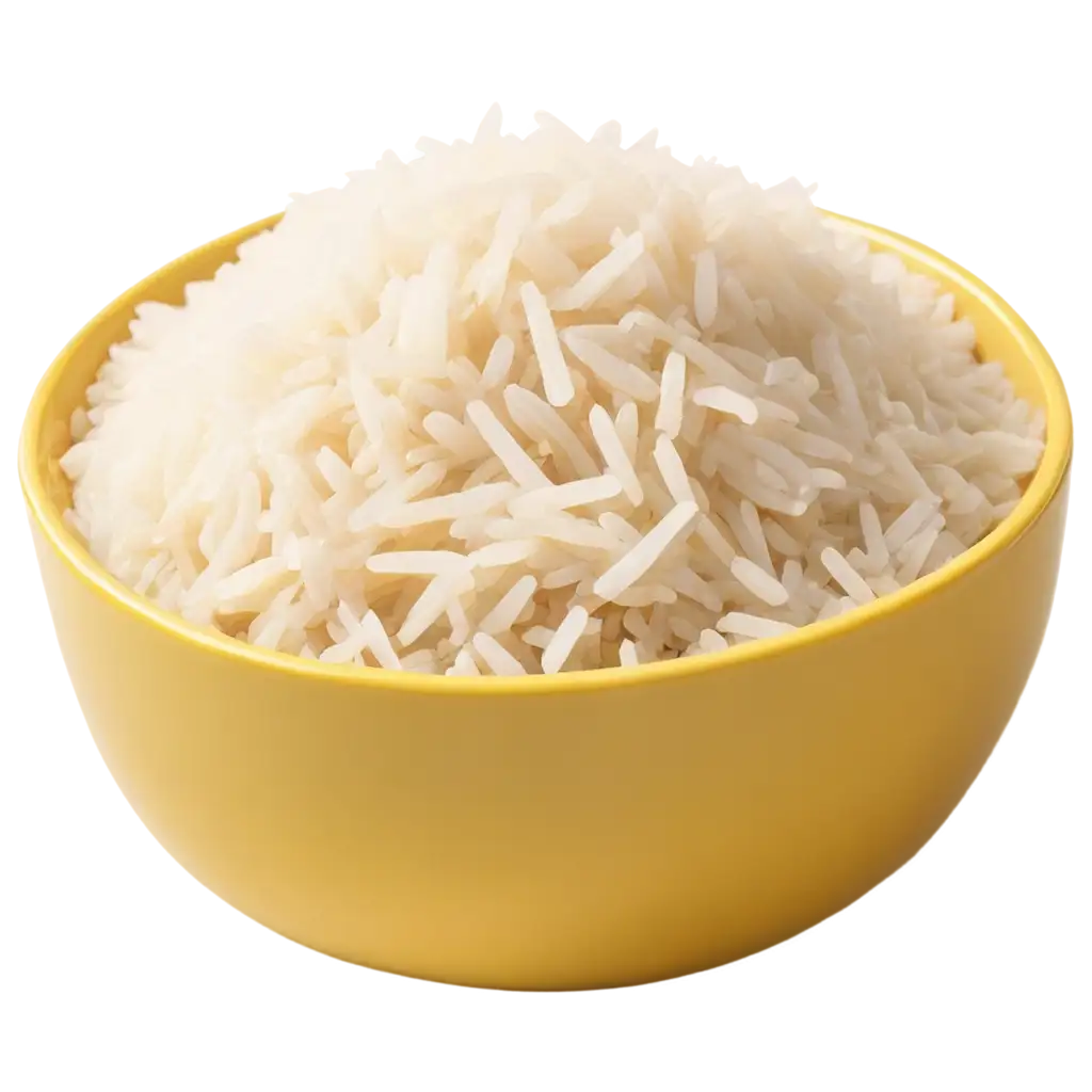 White-Rice-in-Yellow-Bowl-PNG-Image-HighQuality-Transparent-Format-for-Versatile-Use