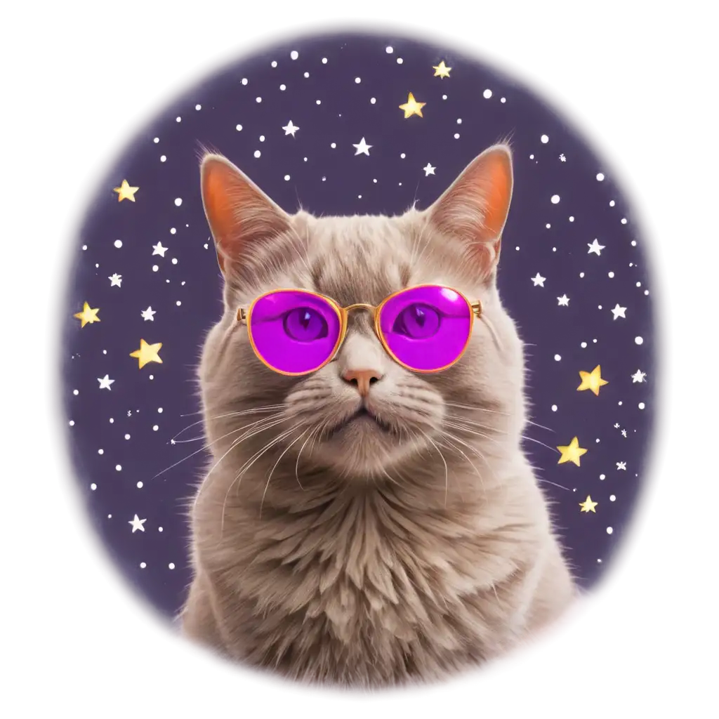 Celestial-Cat-with-StarPNG-Image-Usage-Scenarios-Glasses-PNG-A-Dreamy-Moonlit-Fantasy-Image-for-Your-Creative-Projects