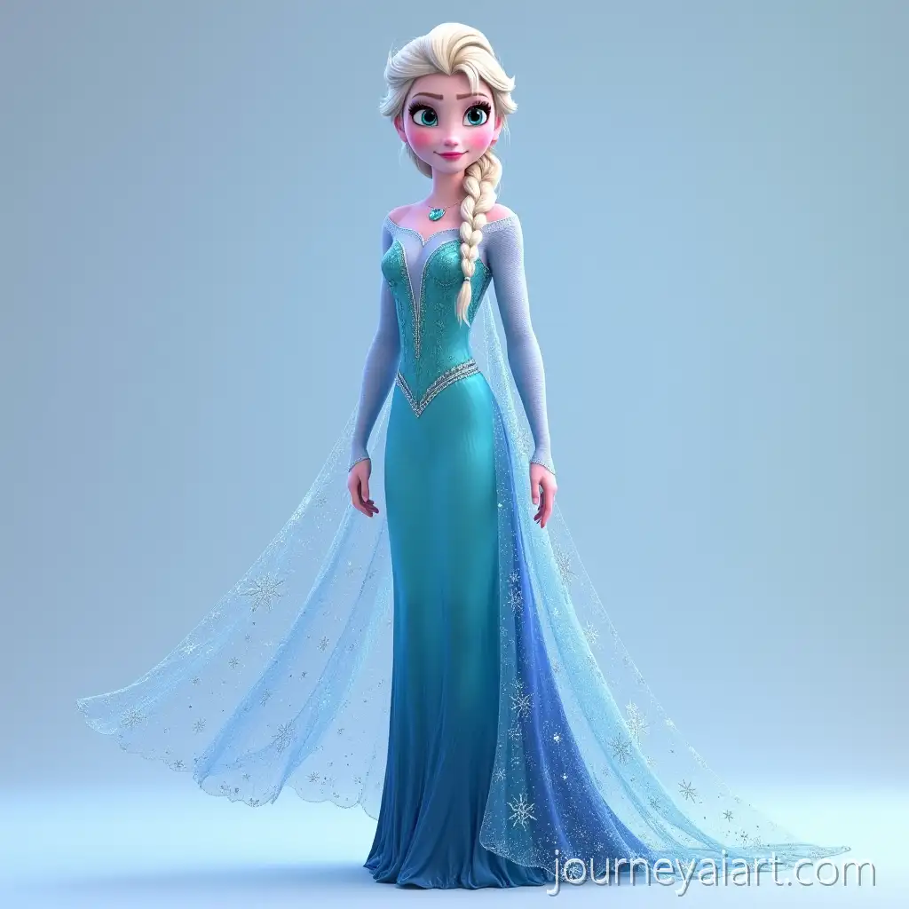 FullBody-Digital-Art-of-Elsa-from-Frozen-Standing-Pose