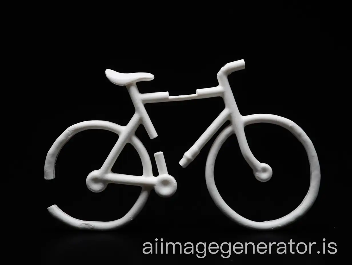 broken white simple bike black background