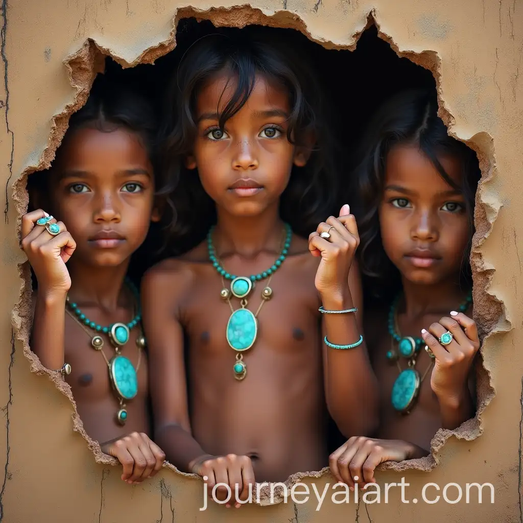 Young-Girls-Wearing-Turquoise-Jewelry-Tearing-Through-Background