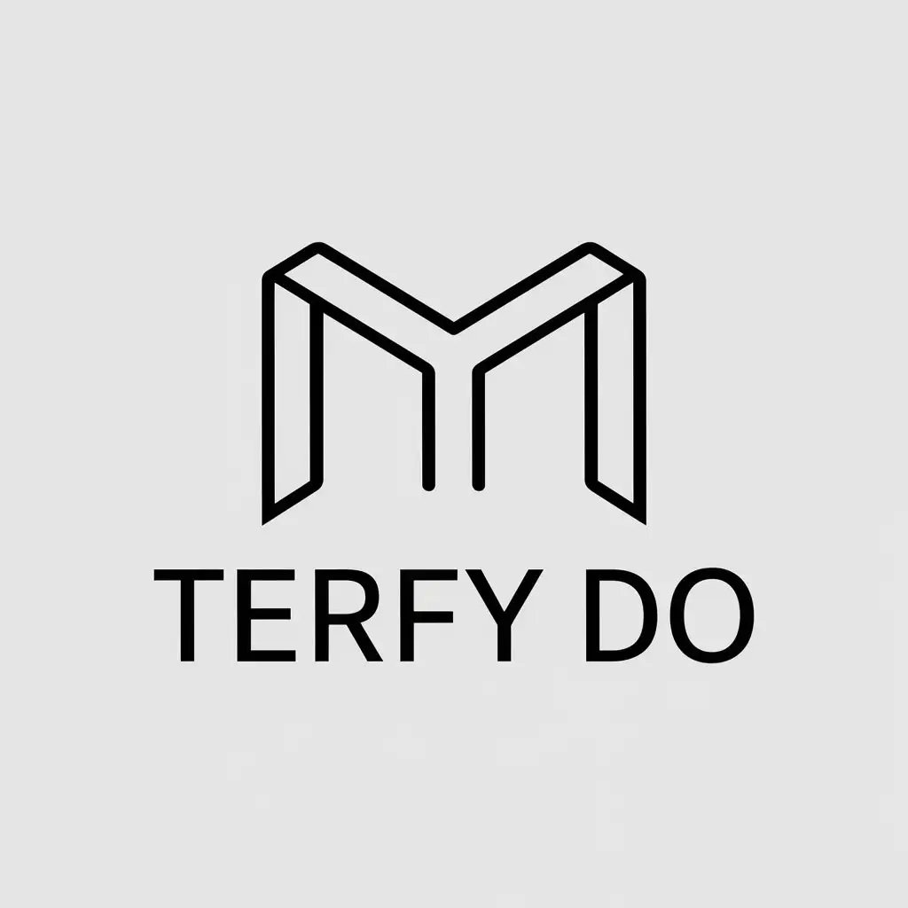 a vector logo design,with the text "TERFY DO", main symbol:M,Minimalistic,be used in Technology industry,clear background