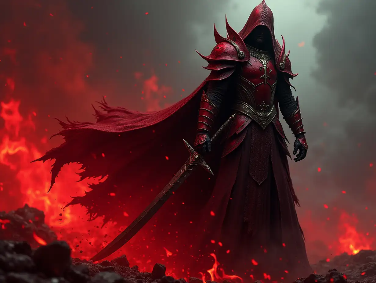 Dark-Vampire-Lord-in-Bloody-Red-Armor-with-Sword-on-the-Battlefield