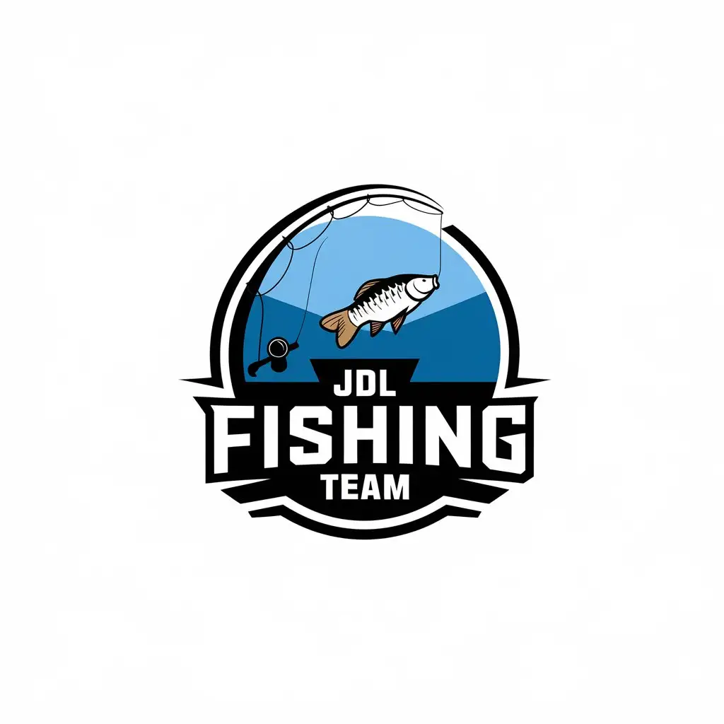 LOGO Design for JDL Fishing Team Vector Style with Fishing and Carp Theme