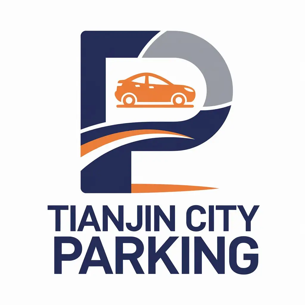 LOGO Design for Tianjin City Parking Vector Style with P Symbol for NonProfit Industry