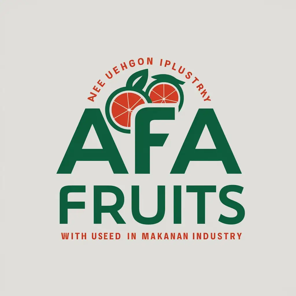 a vector logo design,with the text "AFA Fruits", main symbol:fruit cut,complex,be used in makanan industry,clear background