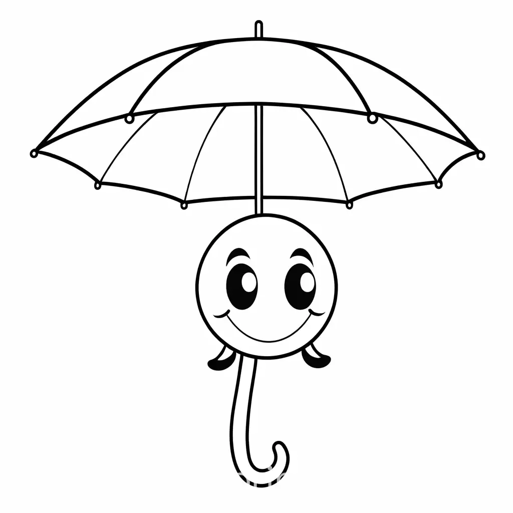 Happy-Cartoon-Umbrella-Character-Coloring-Page-for-Kids