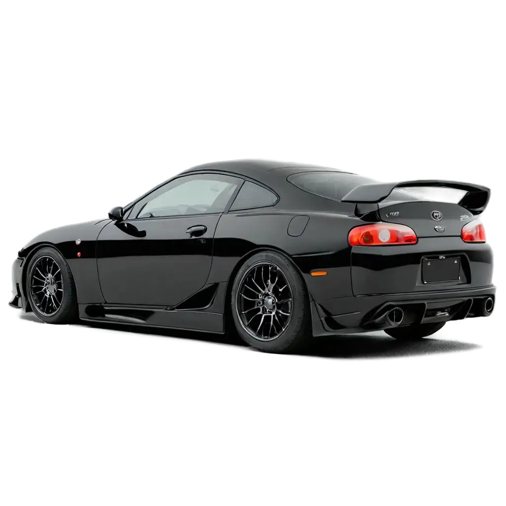 Toyota-Supra-Mk4-Japani-Black-PNG-Image-Backside-and-Side-View