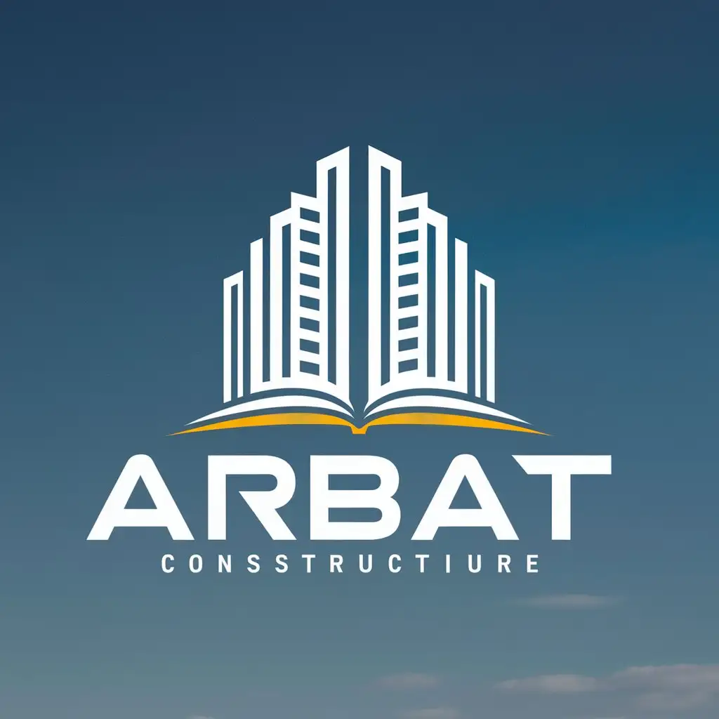 LOGO-Design-for-Arbat-Twentyfour-Floor-Building-in-the-Form-of-an-Open-Book-Against-a-Blue-Sky