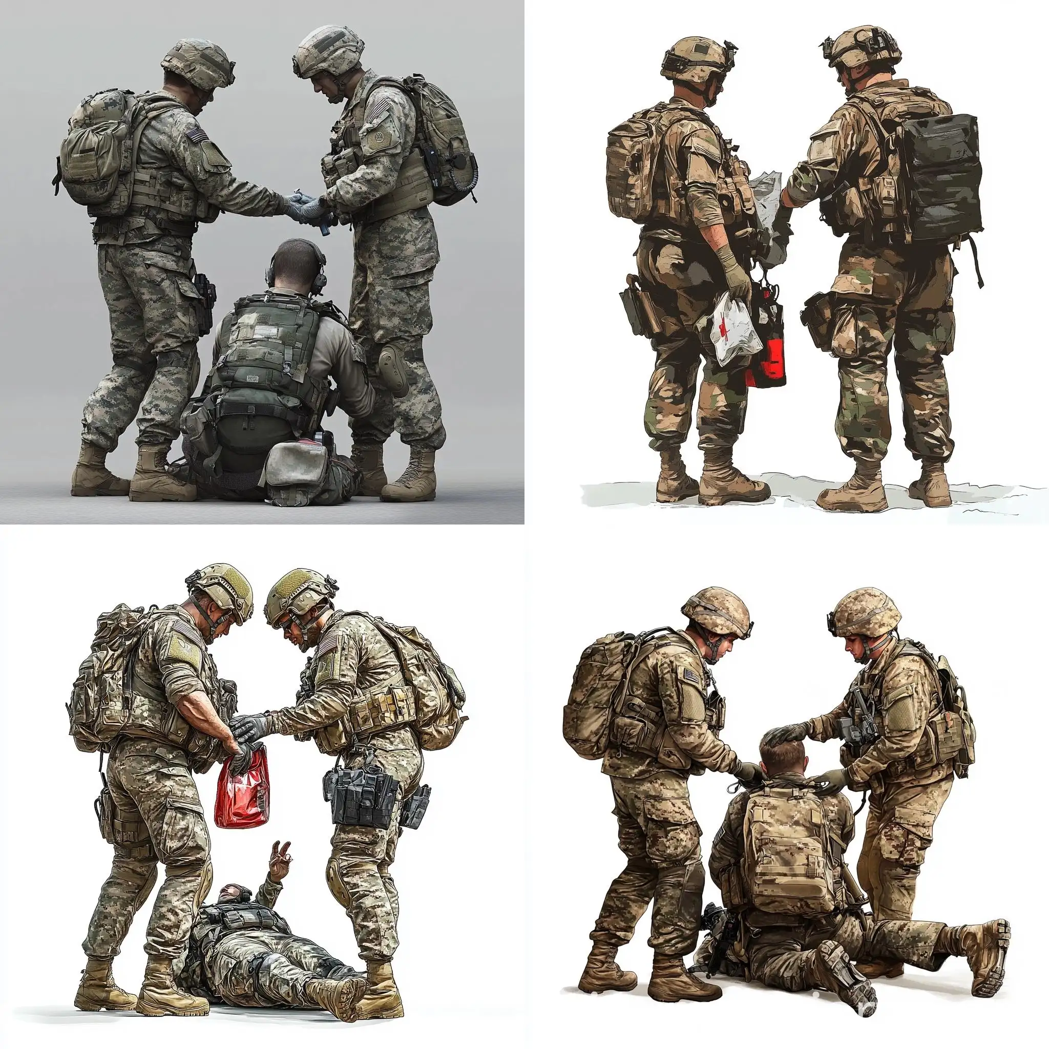 Military-Personnel-Providing-Emergency-Treatment-from-Behind