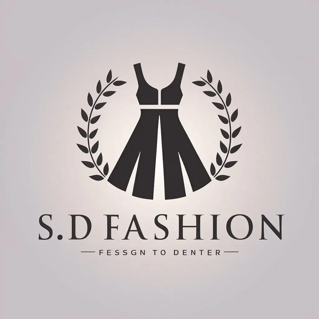 a vector logo design,with the text "S D fashion", main symbol:DRESS ,Moderate,clear background