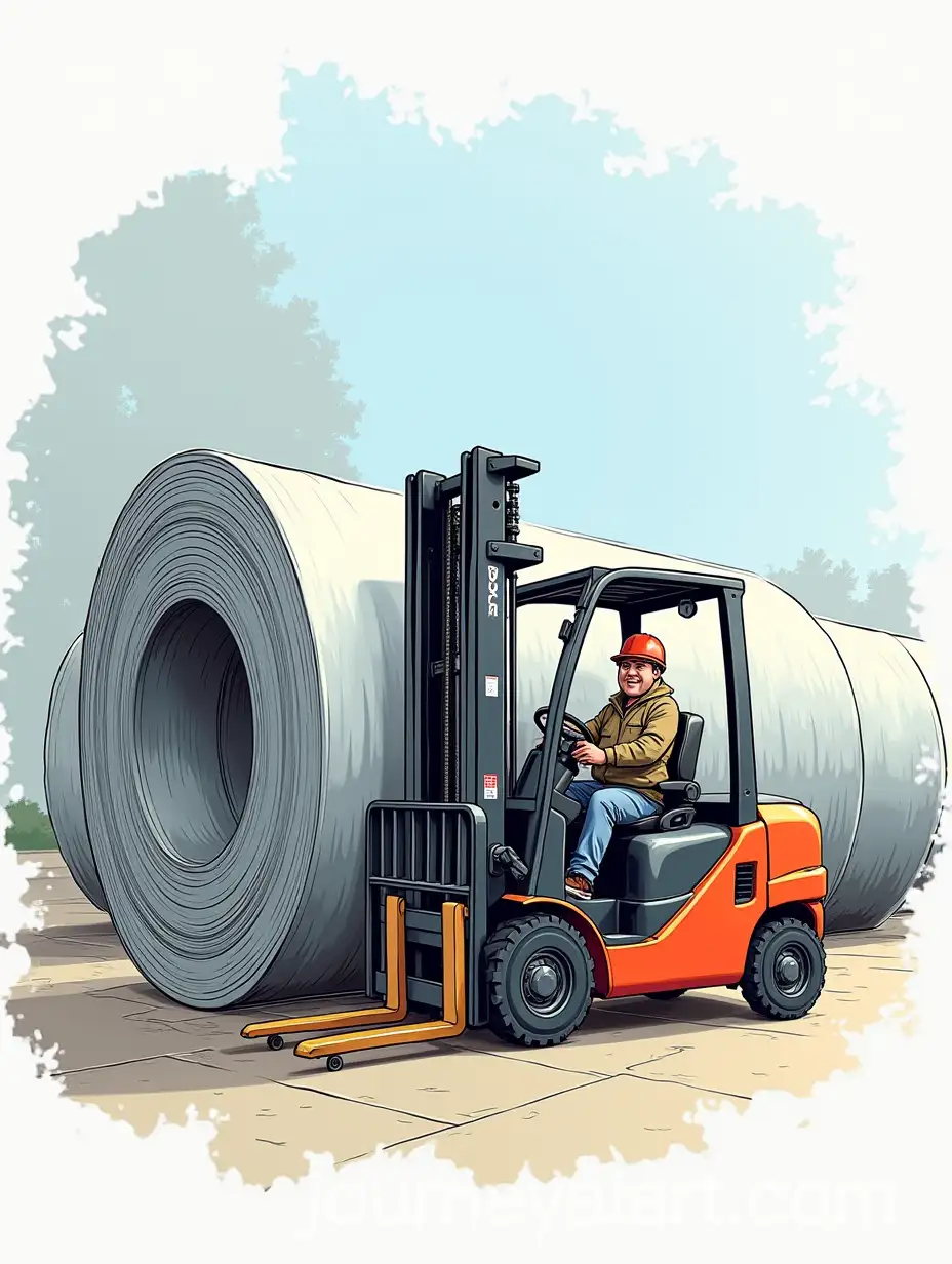 FirstPerson-View-of-Forklift-Driver-Inserting-Forks-into-Metal-Roll