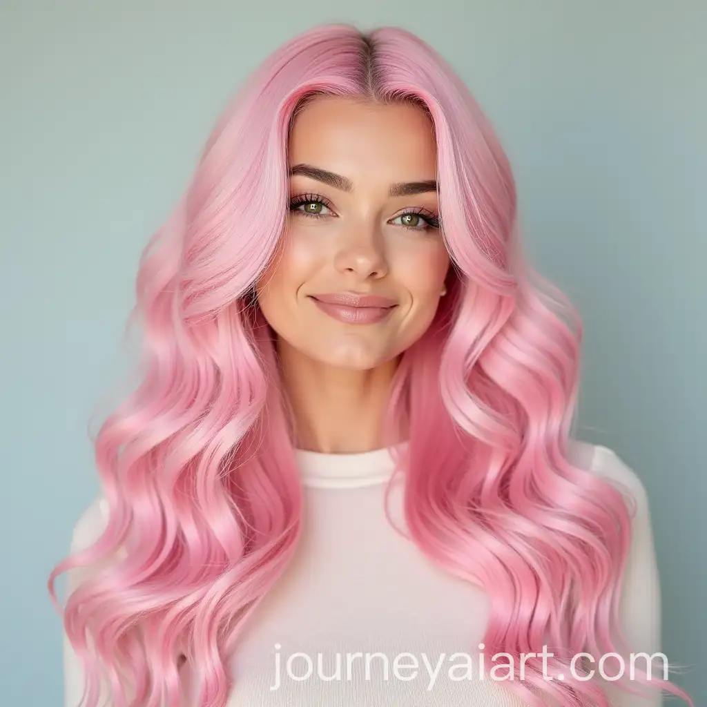 White-Woman-with-Long-Wavy-Pink-Hair-in-a-Portrait-Style