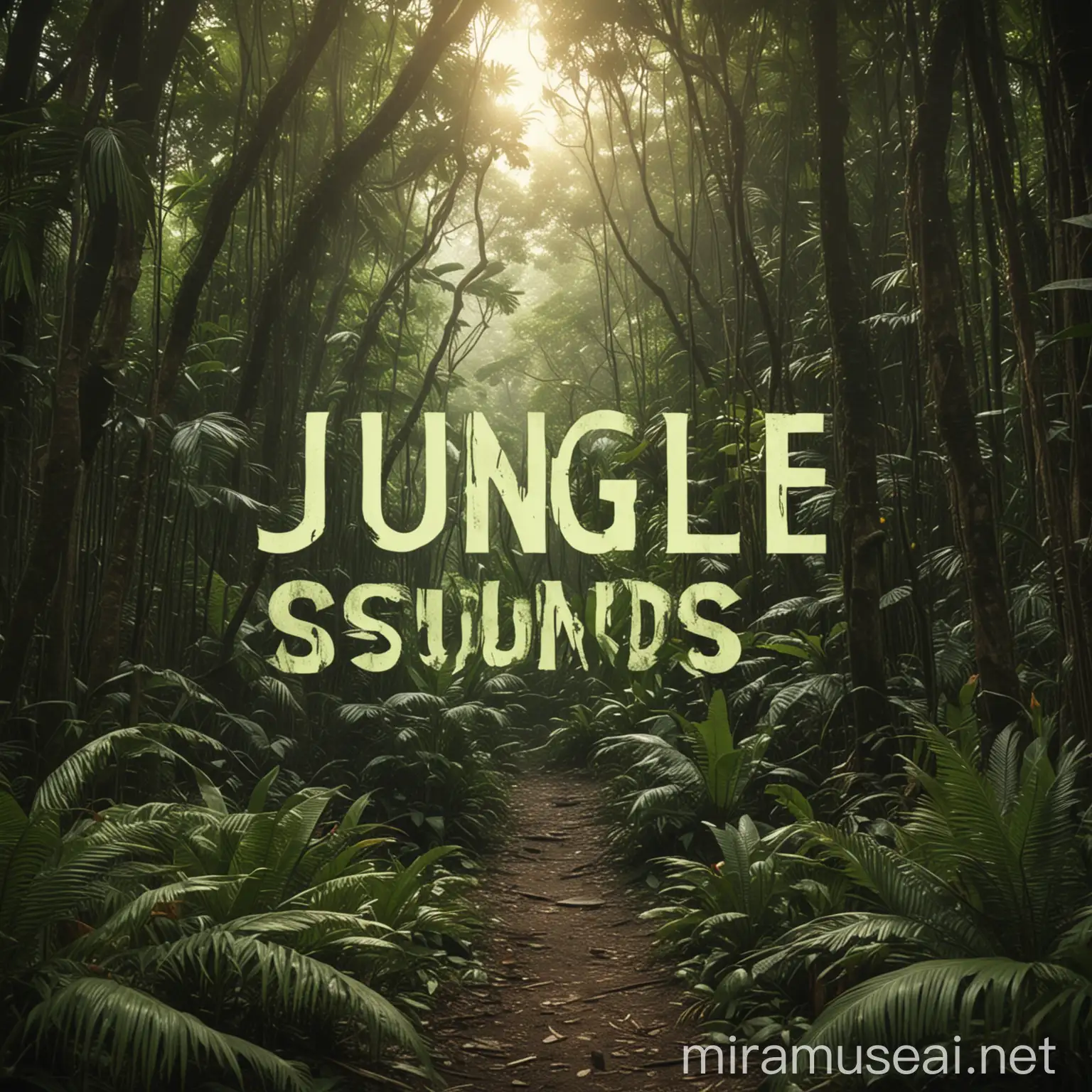 Vibrant Jungle Soundscape with Wavering Patterns