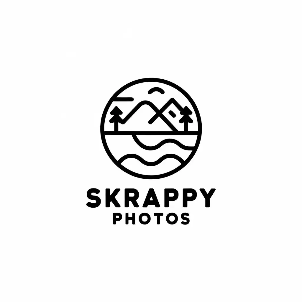 LOGO Design for Skrappy Photos Simple Black and White Landscape Theme for the Entertainment Industry