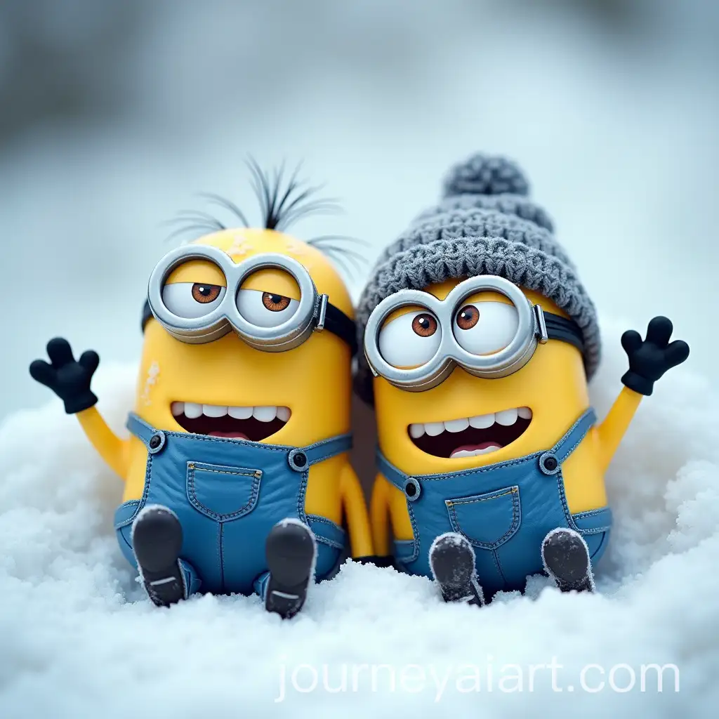 Two-Minions-Celebrating-in-a-Winter-Wonderland