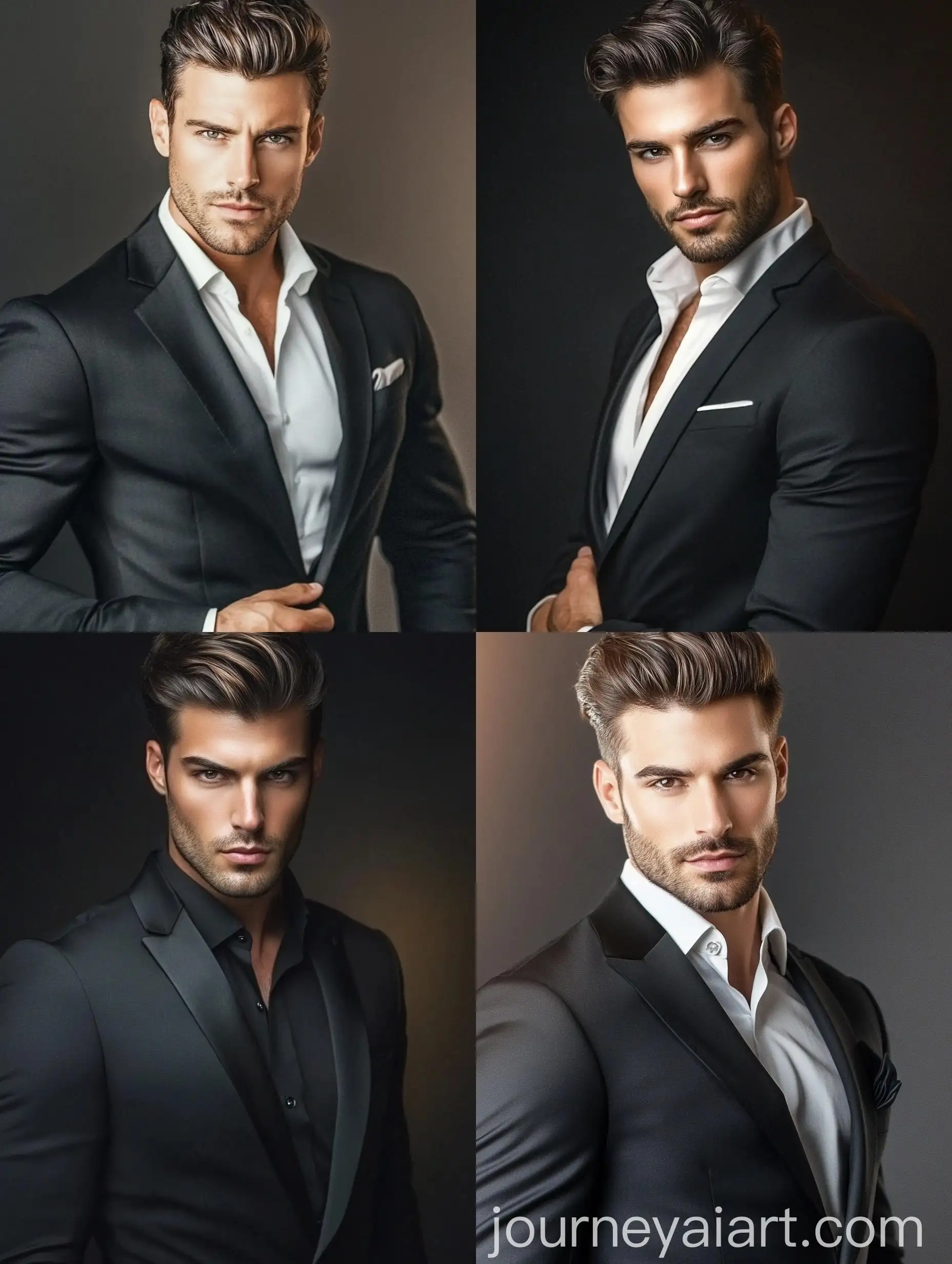 Handsome-European-Man-in-Black-Suit-Elegant-Pose