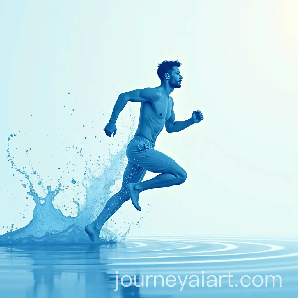 Water-Running-Man-Silhouette-Looking-to-the-Right