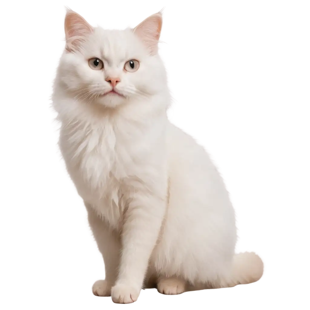 Cute-Fluffy-White-Cat-PNG-Image-Perfect-for-Various-Creative-Uses