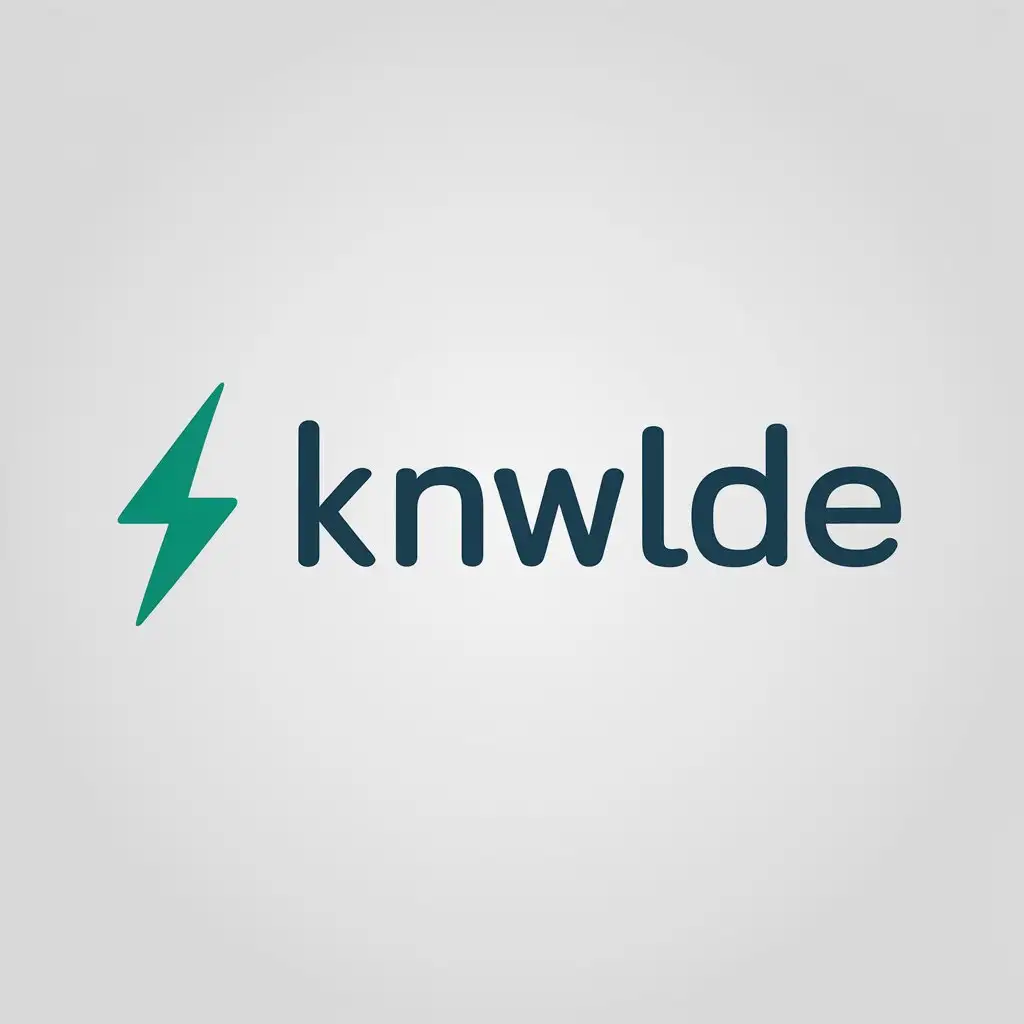 LOGO-Design-For-Knwlde-Green-Small-Lightning-with-Minimalistic-Text-for-Technology-Industry