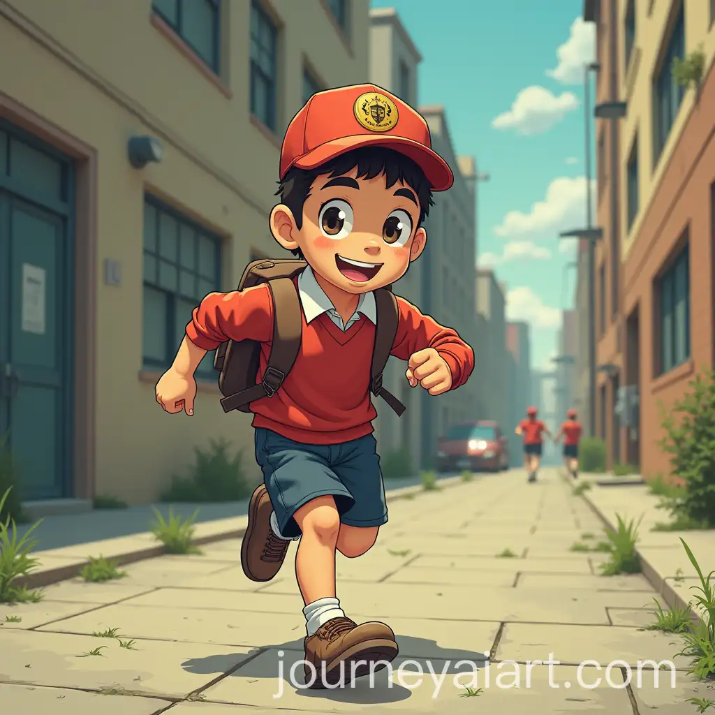 Schoolboy-Running-Away-in-a-Dramatic-Scene