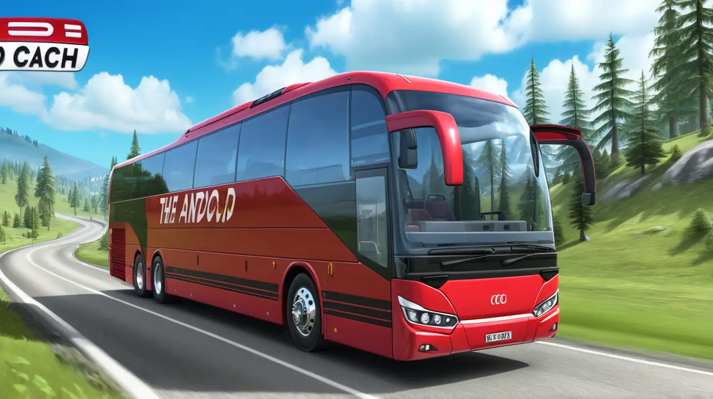 Offroad Coach Bus Driving Game Screenshot with Modern Design