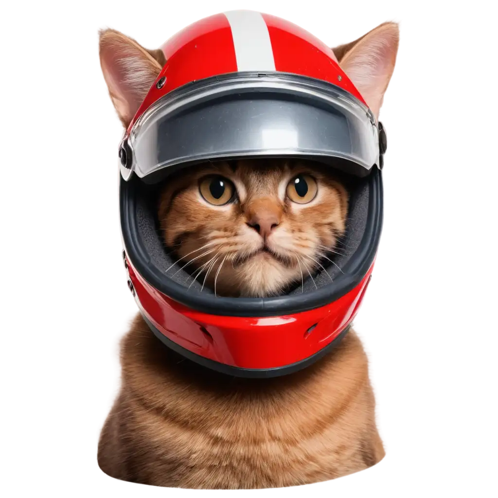 Tabby-Cat-in-Red-Moto-Helmet-PNG-HighQuality-Image-for-Versatile-Usage