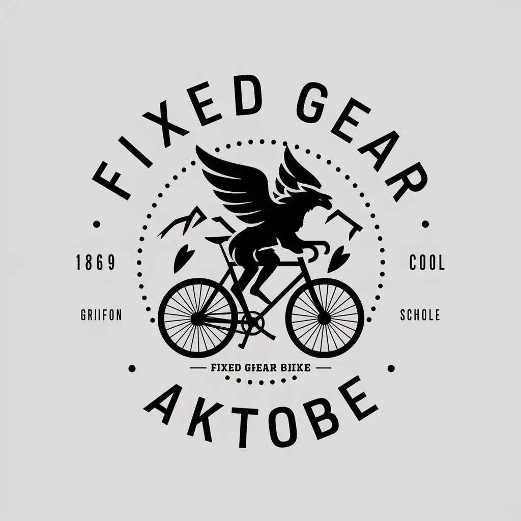 LOGO Design For Fixed Gear Aktobe Stylish Bicycle Chain and Griffon Theme