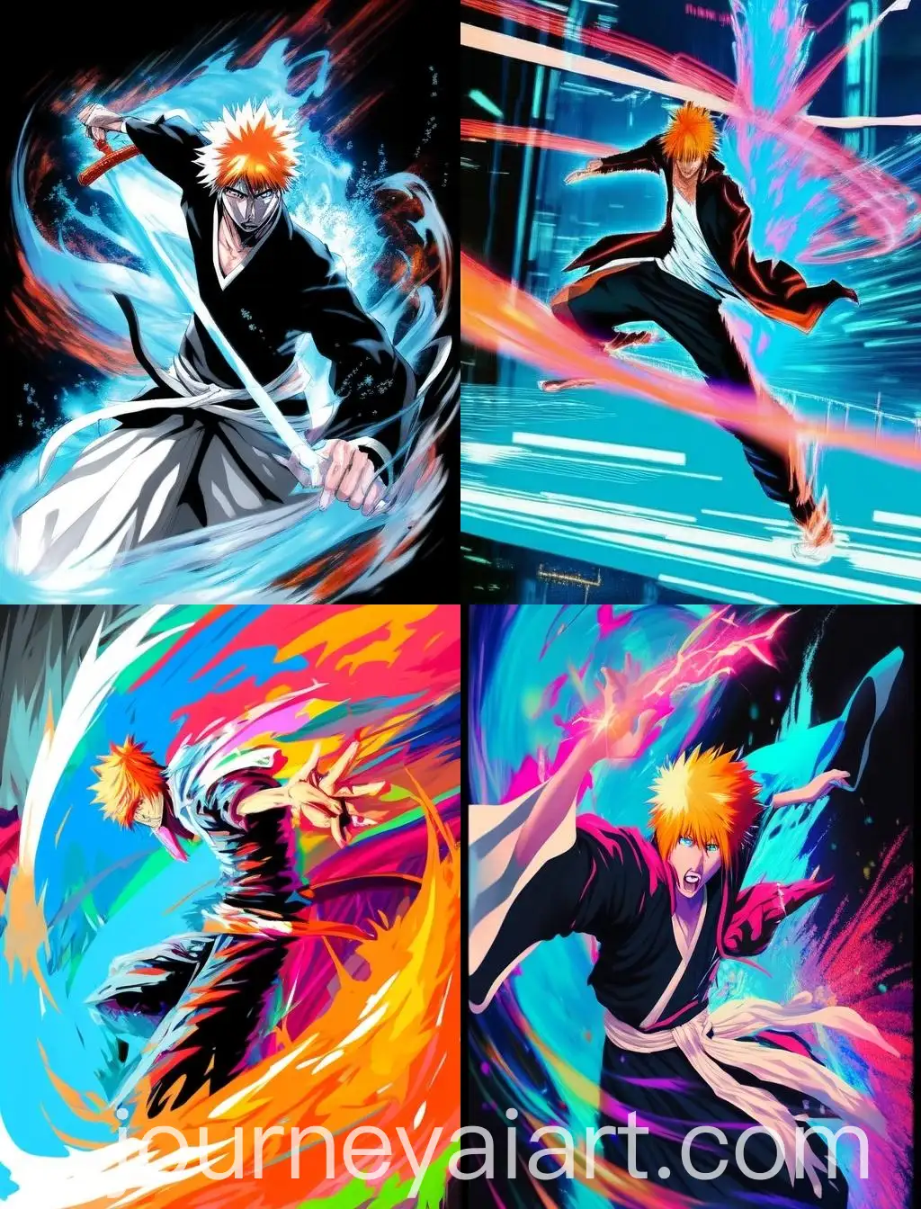 Dynamic-Pose-Evaporating-Aura-Ichigo-Kurosaki-Bleach-Illustration