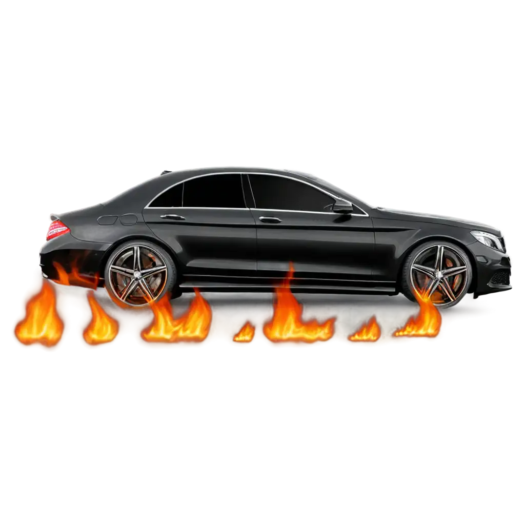 Stunning-Black-Car-with-Burning-Headlights-HighQuality-PNG-Image-for-Creative-Use