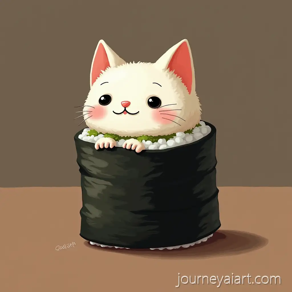 Adorable-SquareFaced-Cat-Wrapped-in-Classic-Sushi-Roll-with-Tiny-Legs