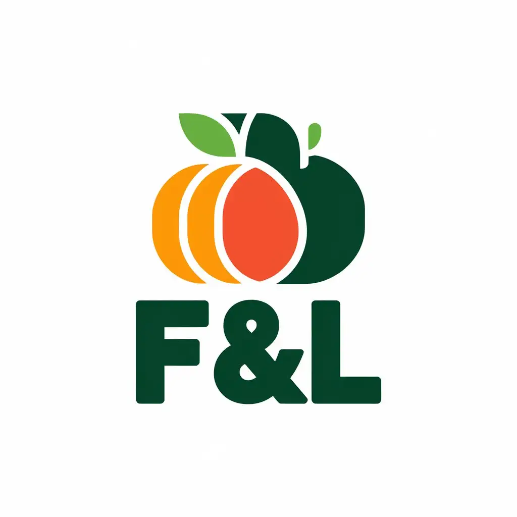 a vector logo design,with the text "F&L", main symbol:stylized fruits and vegetables,Moderate,clear background