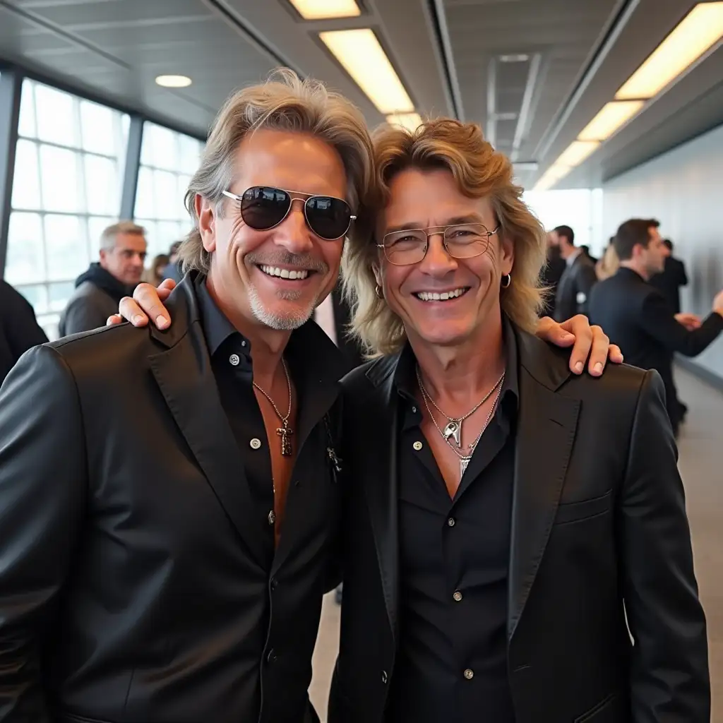 bon jovi original selfie picture at the airport