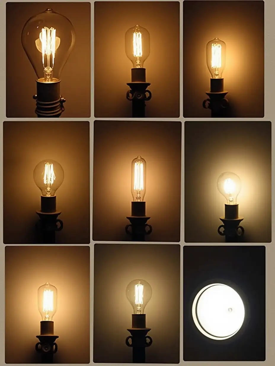 Collage-of-Various-Light-Types-Toledo-Style-Vintage-LED-Candle-and-More