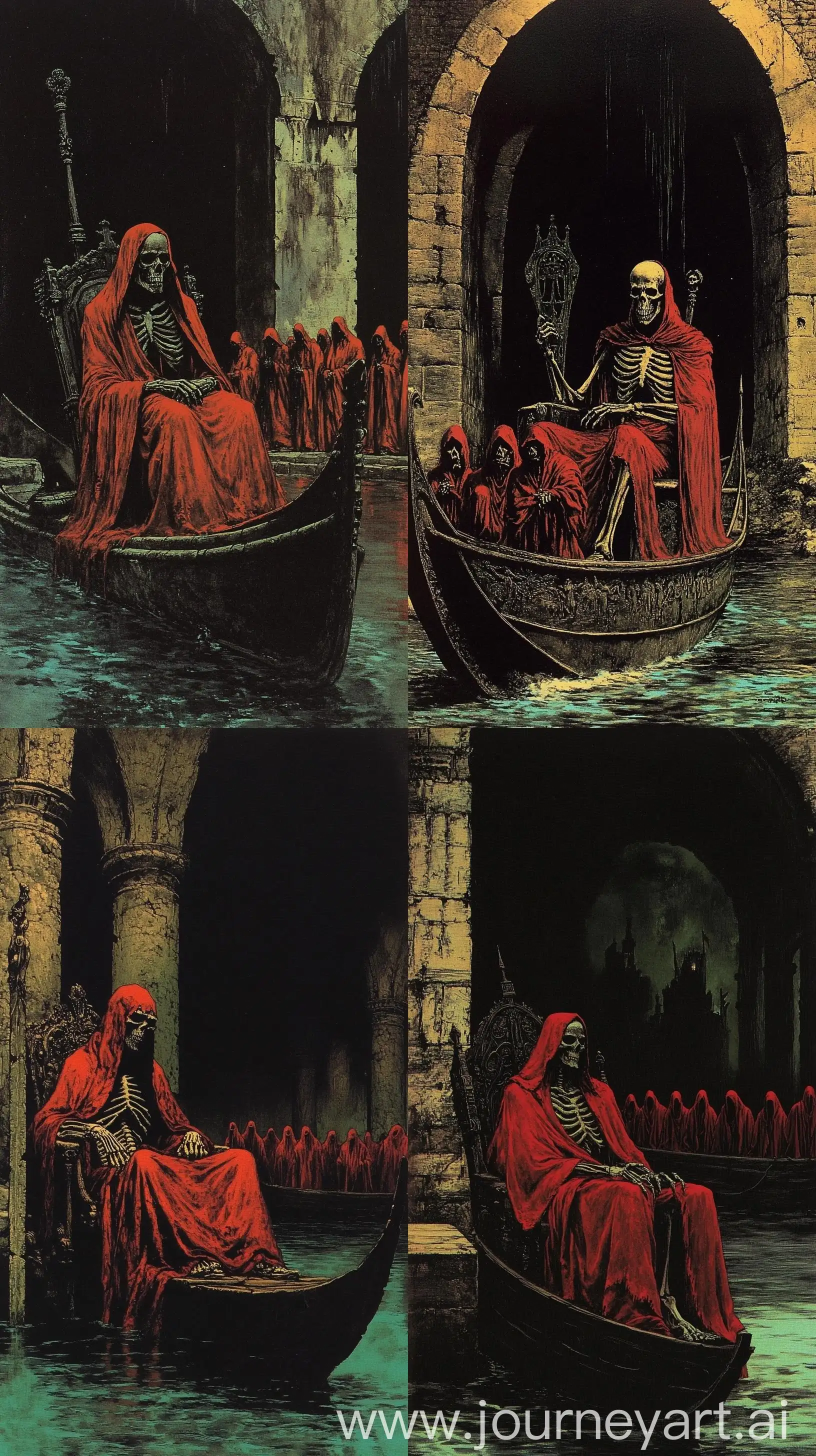 Dark-Fantasy-Scene-with-SkeletonMan-in-Red-Robes-on-Throne