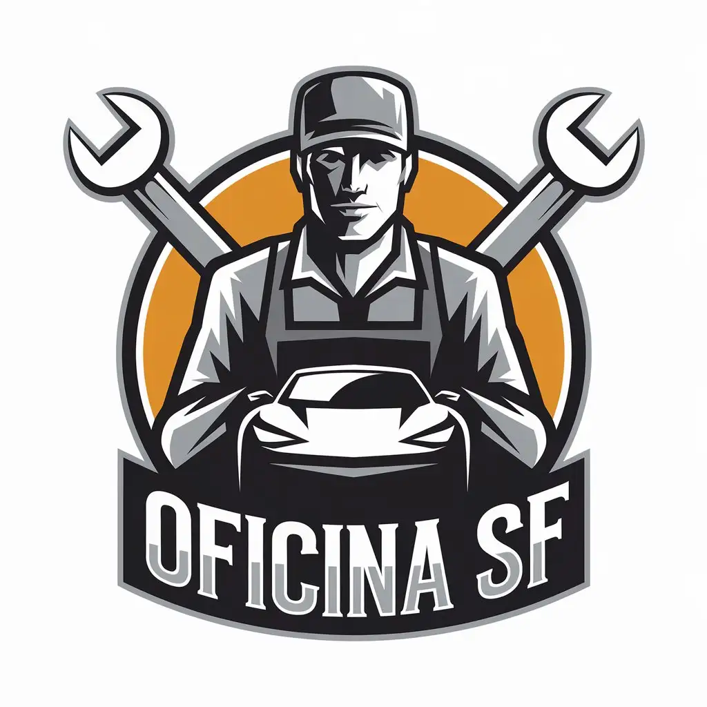 LOGO Design For OFICINA SF Automotive Mechanics Theme with Clear Background